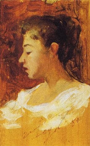 Bust of a young girl by Silvestro Lega — Oil Painting Reproduction