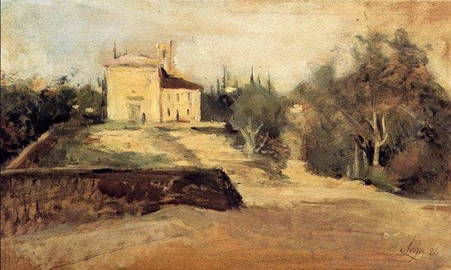 Church of San Michele in Crespina by Silvestro Lega — Oil Painting Reproduction