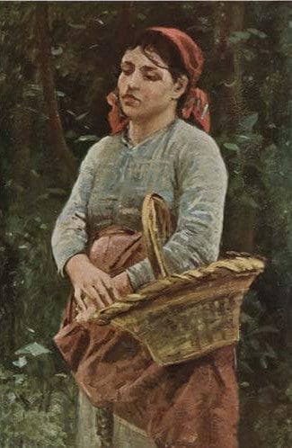 Tuscan peasant woman by Silvestro Lega — Oil Painting Reproduction