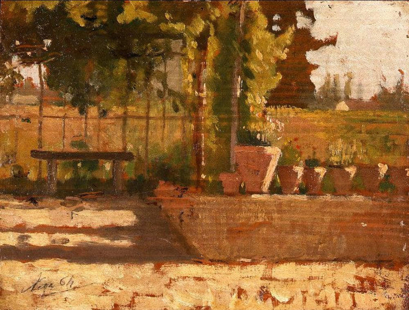The pergola by Silvestro Lega — Oil Painting Reproduction