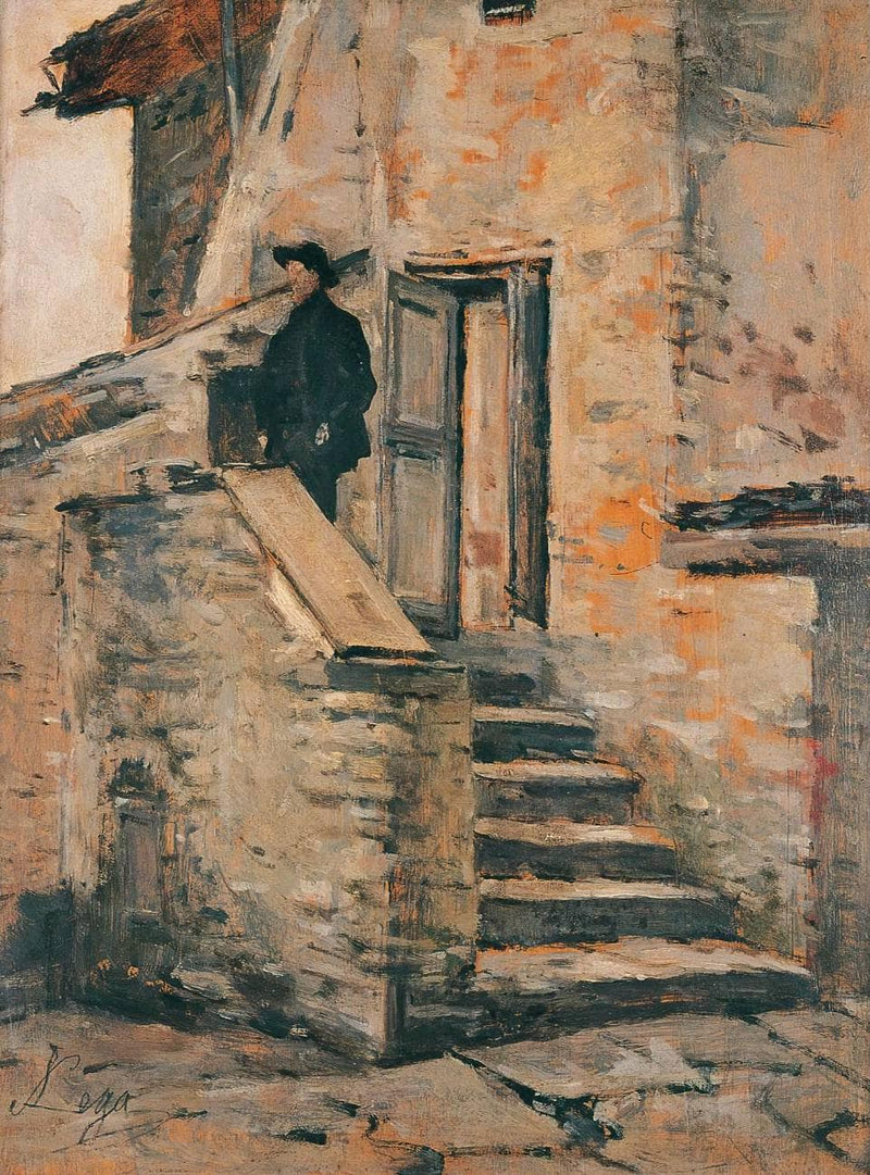 The house of Don Giovanni Verità by Silvestro Lega — Oil Painting Reproduction