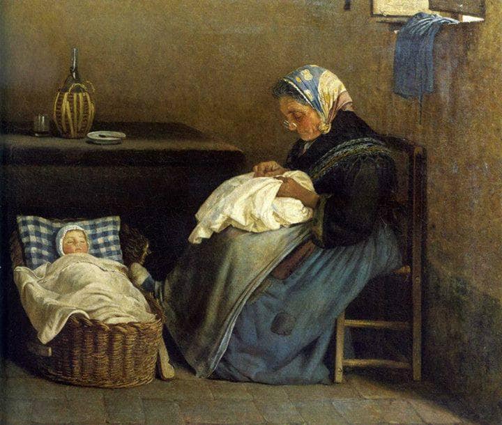 Grandmother by Silvestro Lega — Oil Painting Reproduction