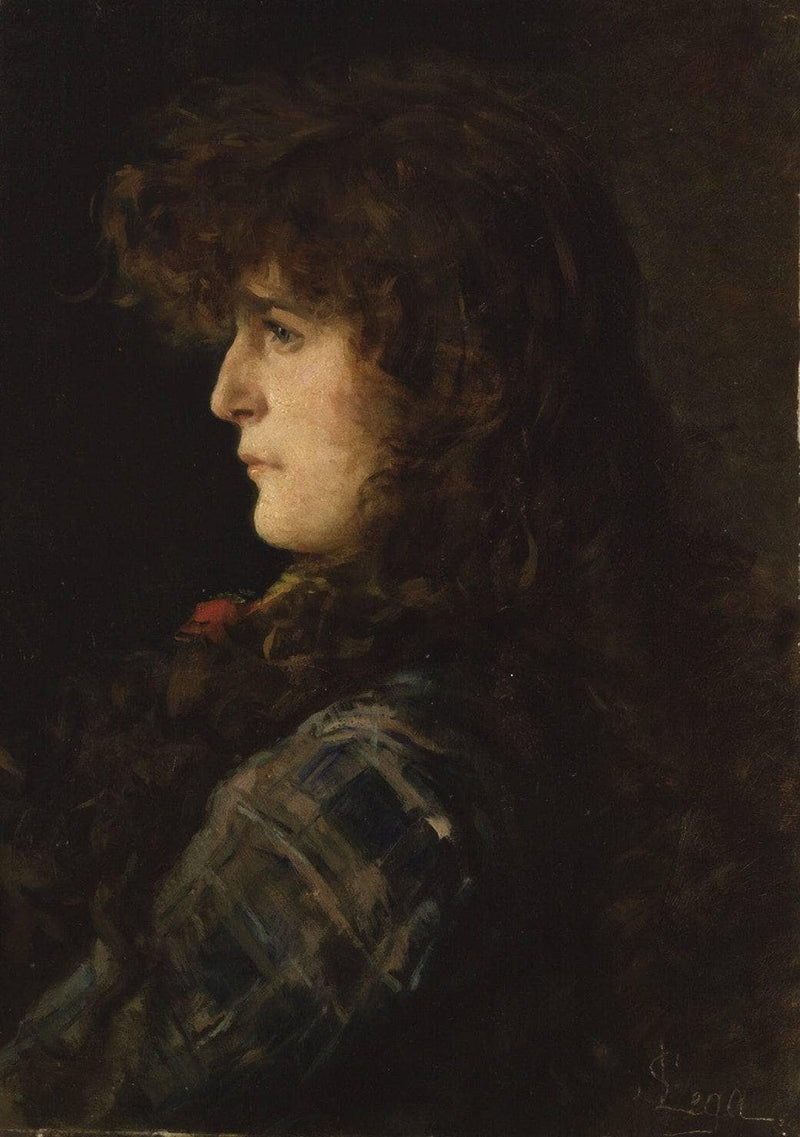Head of a woman by Silvestro Lega — Oil Painting Reproduction