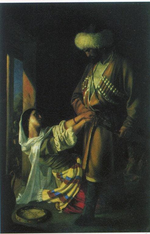Leila and Khaji-Abrek by Nikolai Ge — Oil Painting Reproduction