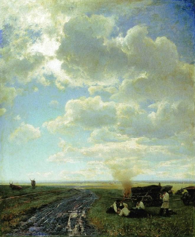 Leisure at the steppe by Volodymyr Orlovsky — Oil Painting Reproduction