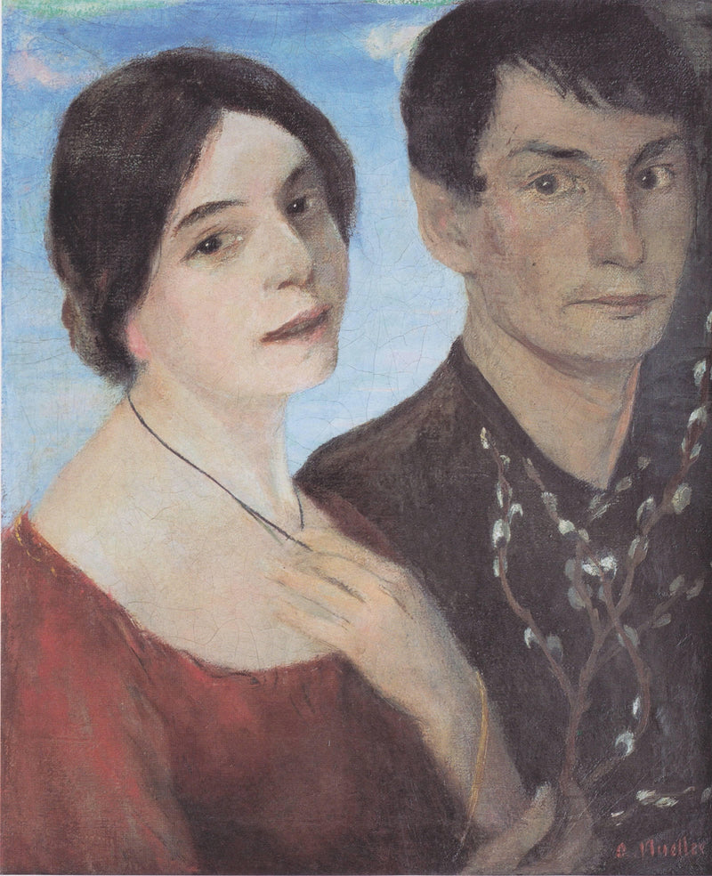 Liebesfrühling Ii (doppelbildnis Maschka Und Otto Mueller) by Otto Mueller, Oil Painting Reproduction