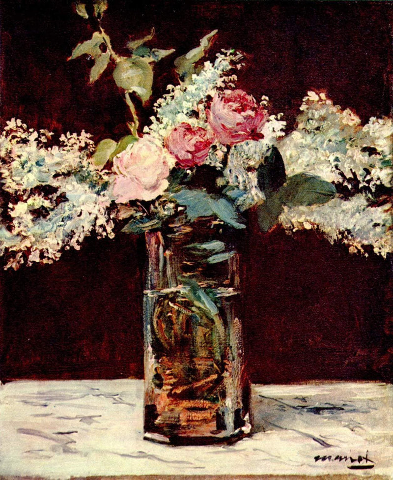 Lilac and roses by Edouard Manet — Oil Painting Reproduction