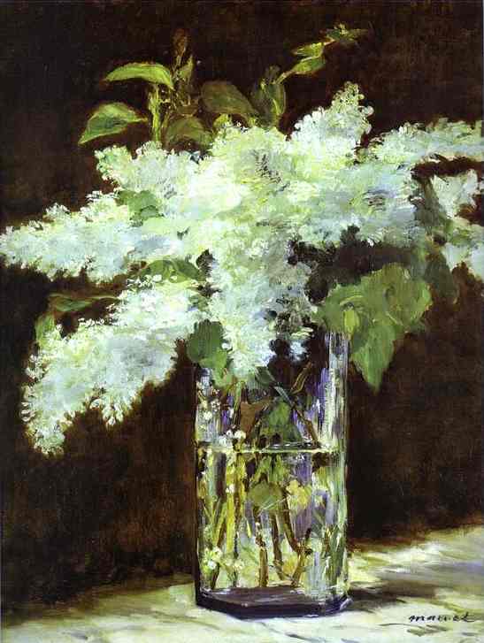 Lilac in a glass by Edouard Manet — Oil Painting Reproduction