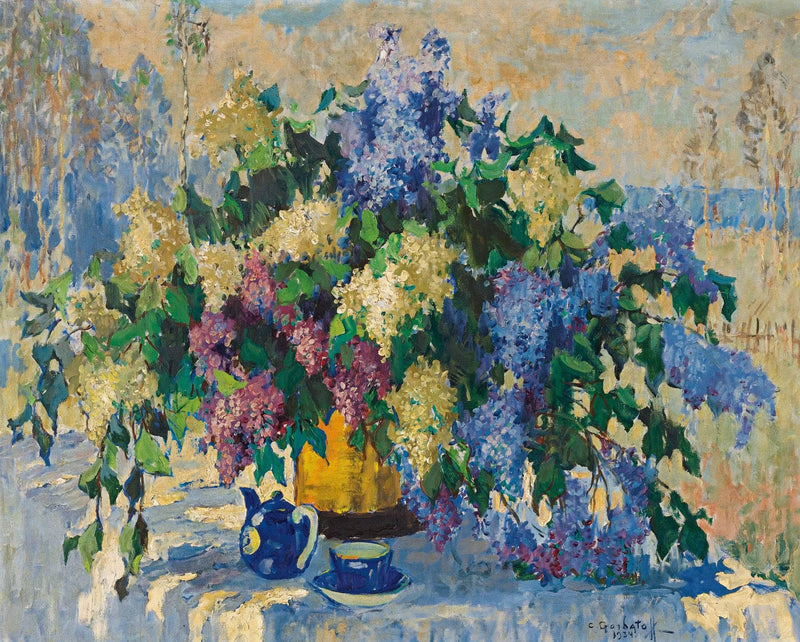 Lilacs by Konstantin Gorbatov — Oil Painting Reproduction