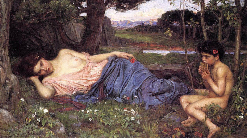 Listen to my Sweet Pipings by John William Waterhouse — Oil Painting Reproduction