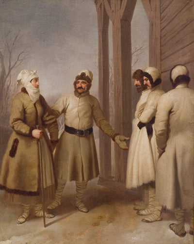Lithuanian peasants in kitchen