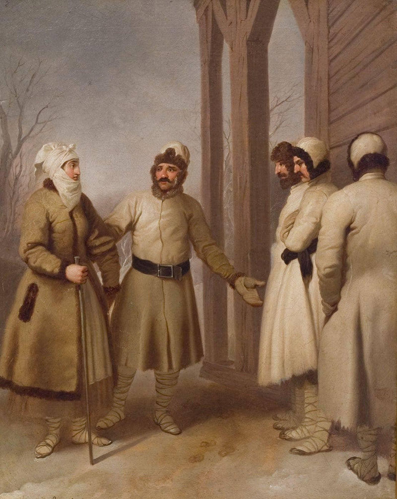 Lithuanian peasants by PranciÅ¡kus SmugleviÄius — Oil Painting Reproduction