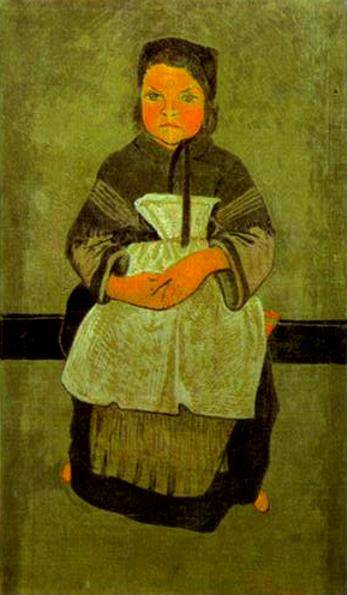Little Breton Girl Seated (Portrait of Marie Francisaille) in master bedroom