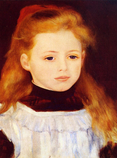 Little Girl in a White Apron (Portrait of Lucie Berard) in kitchen