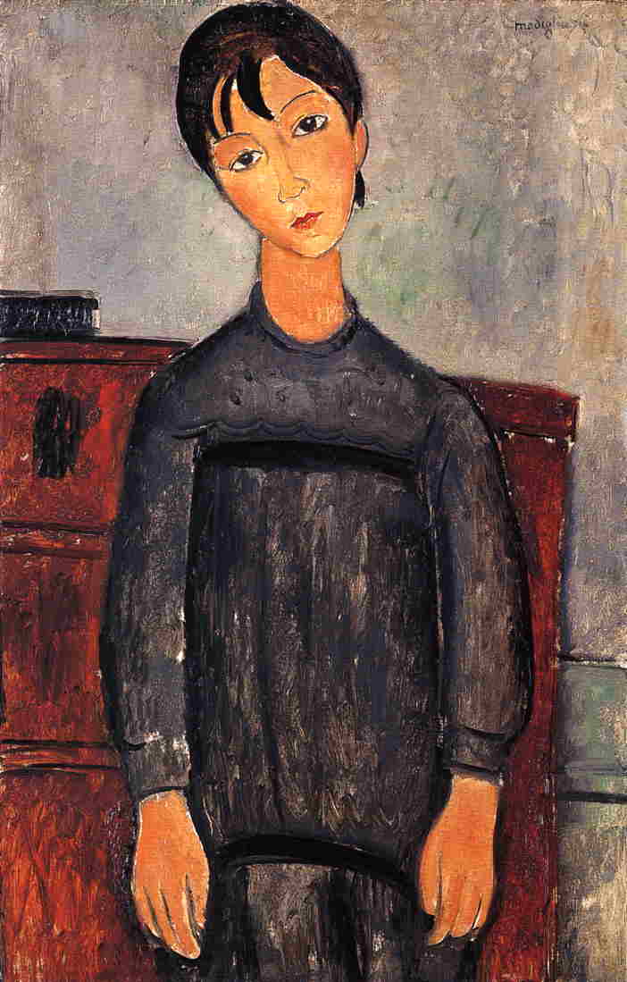 Little Girl in Black Apron by Amedeo Modigliani — Oil Painting Reproduction