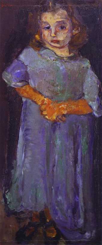 Little Girl in Blue in bedroom