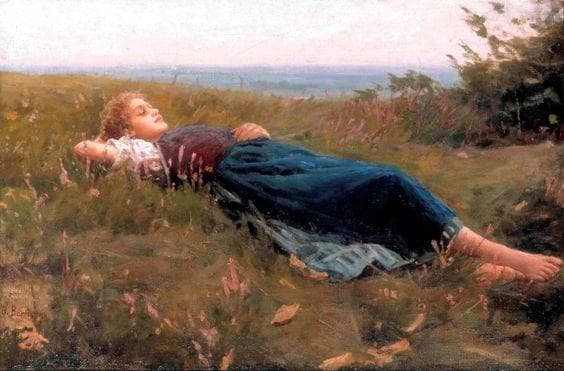 Little girl sleeping (Untitled) by Noè Bordignon — Oil Painting Reproduction