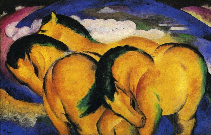 Little Yellow Horses by Franz Marc — Oil Painting Reproduction