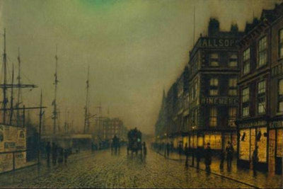 Liverpool Quay by Moonlight in study