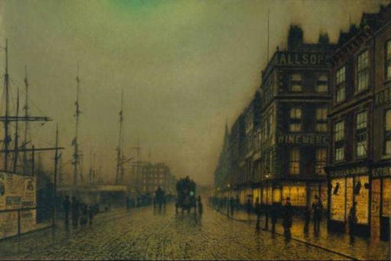 Liverpool Quay by Moonlight by John Atkinson Grimshaw — Oil Painting Reproduction
