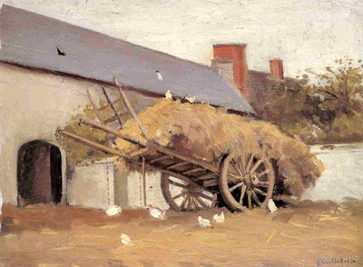 Loaded Haycart in modern living room