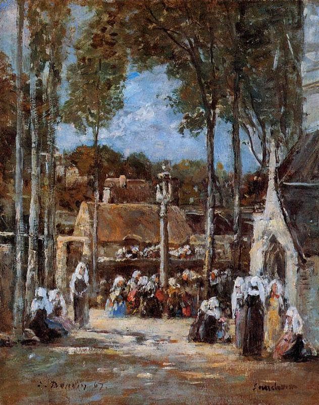 Local Pilgrimmage at Landerneau by Eugene Boudin — Oil Painting Reproduction