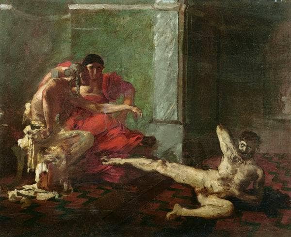 Locusta Testing Poison on a Slave by Joseph-Noël Sylvestre — Oil Painting Reproduction