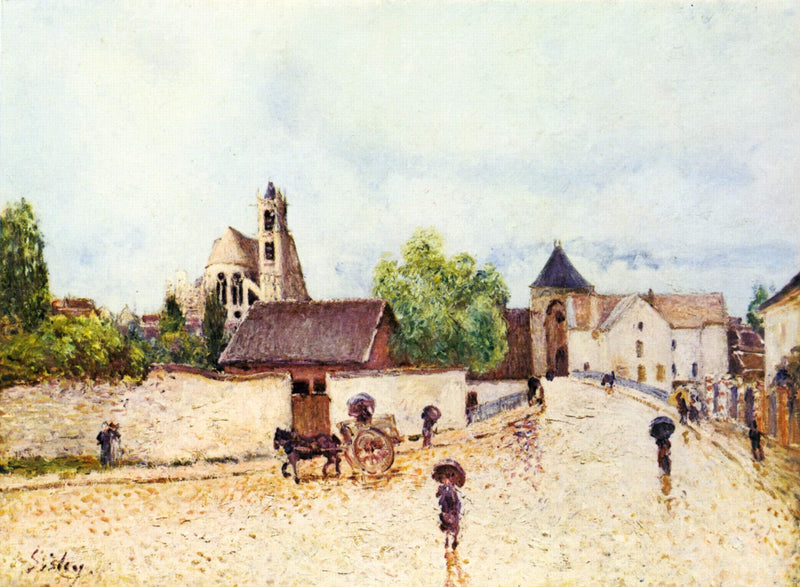 Loing at Moret in the rain by Alfred Sisley — Oil Painting Reproduction