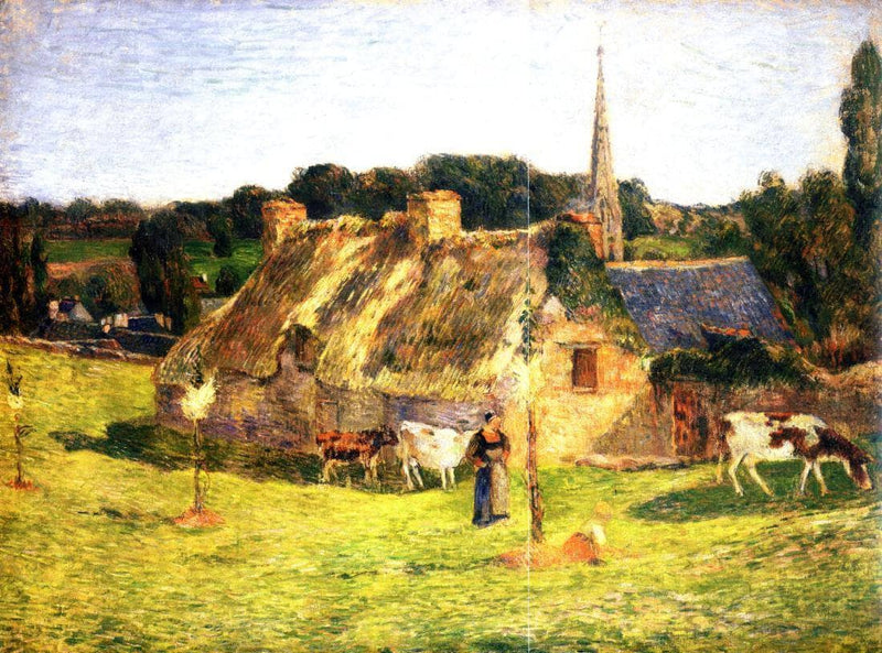 Lollichon's Field and the Church of Pont-Aven by Paul Gauguin — Oil Painting Reproduction