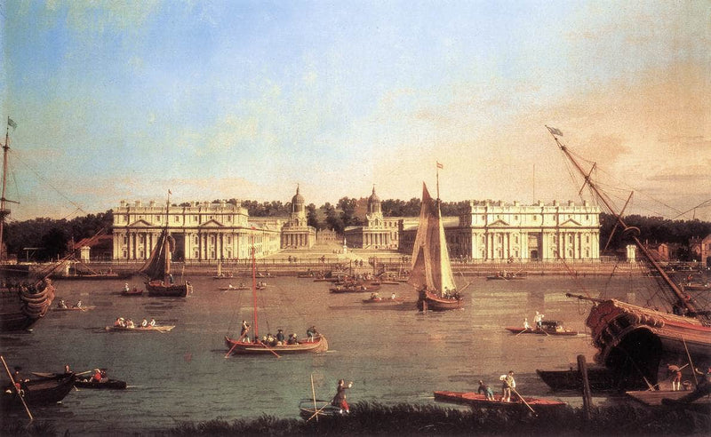 London: Greenwich Hospital from the North Bank of the Thames by Canaletto — Oil Painting Reproduction