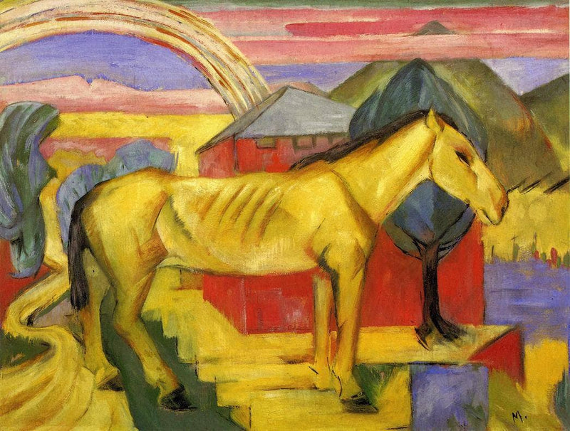 Long Yellow Horse by Franz Marc — Oil Painting Reproduction