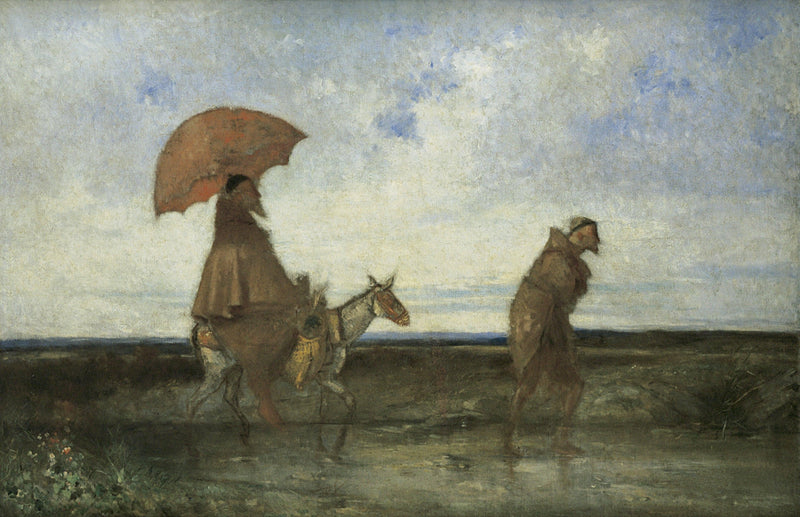 The Friars Crossing a Ford by Ignacio Merino — Oil Painting Reproduction