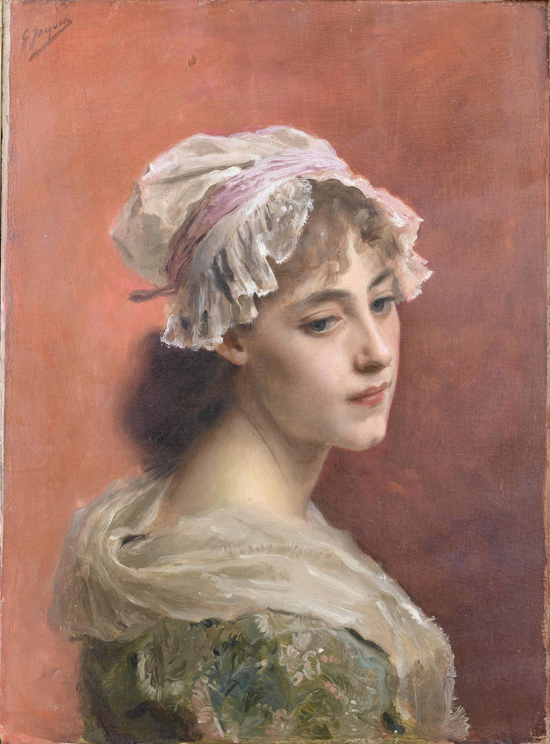 Lost in thought by Gustave Jacquet — Oil Painting Reproduction