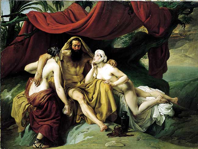 Lot and His Daughters by Francesco Hayez — Oil Painting Reproduction
