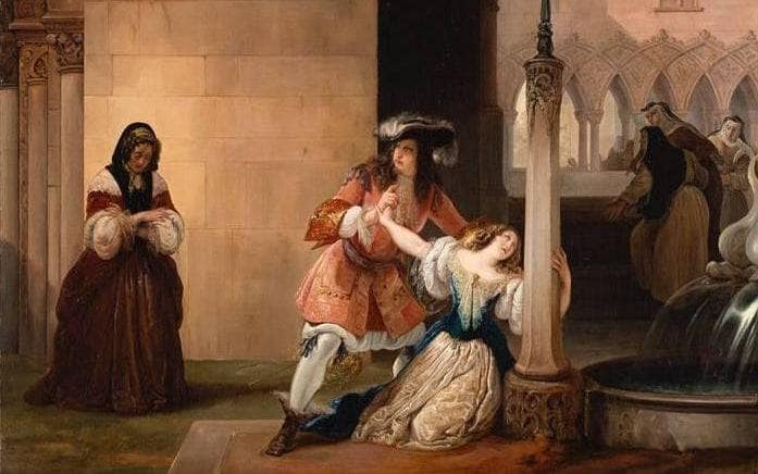 Louis XIV and Mademoiselle de La Vallère by Francesco Hayez — Oil Painting Reproduction