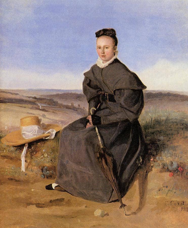 Louise Harduin in Mourning by Camille Corot — Oil Painting Reproduction