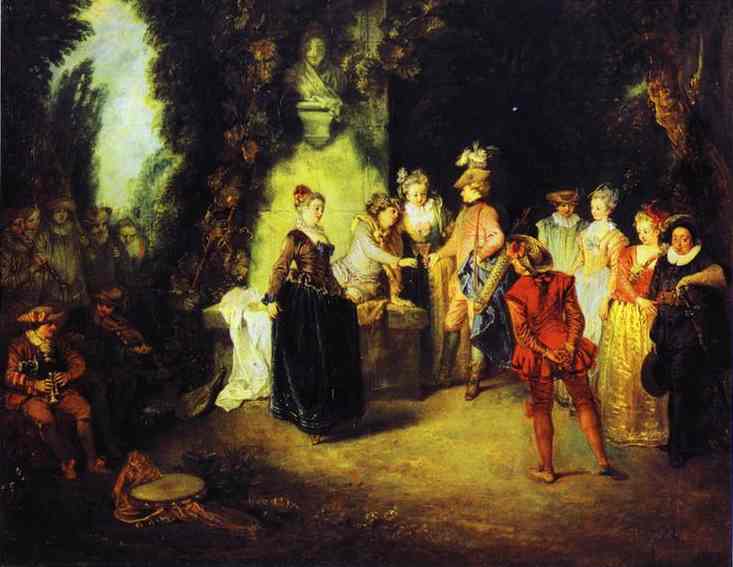 Love in the French Theater by Antoine Watteau, Oil Painting Reproduction