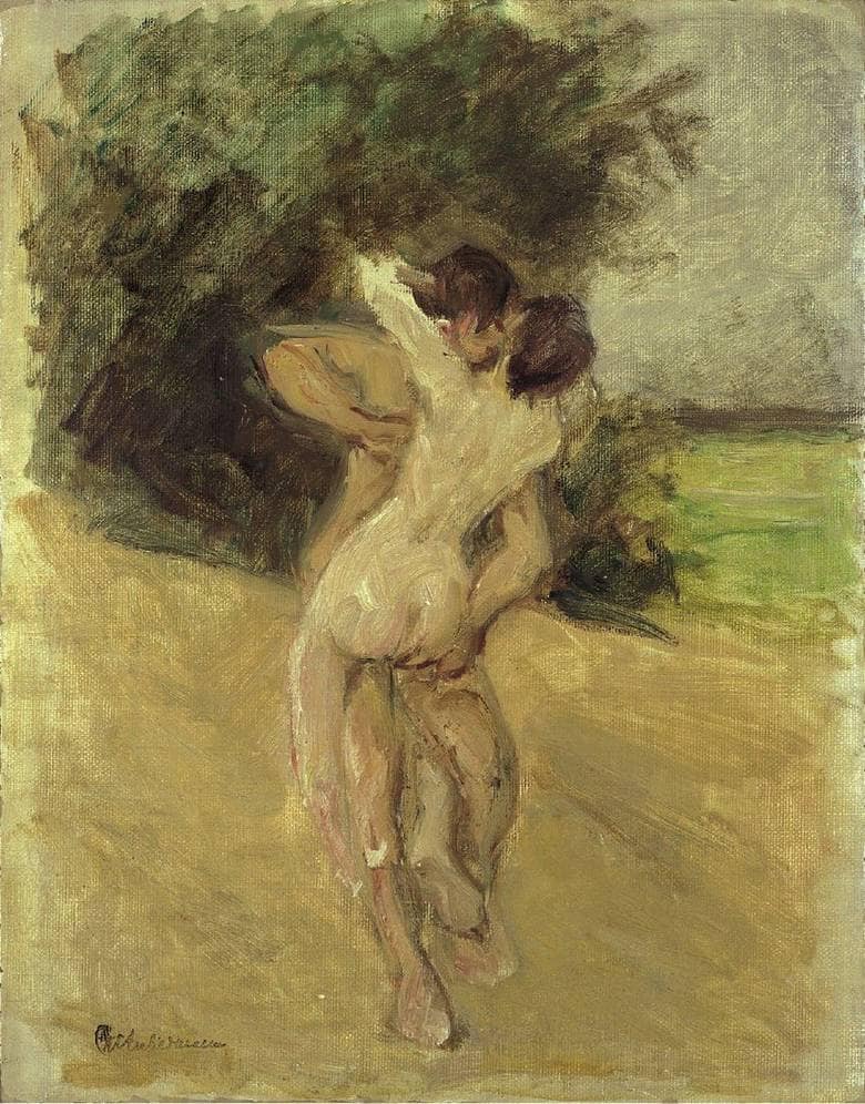 Love scene by Max Liebermann — Oil Painting Reproduction