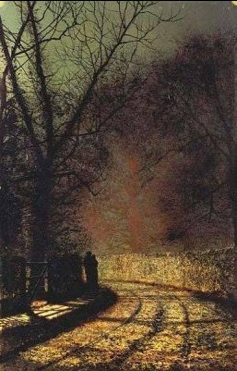Lovers in a wood by John Atkinson Grimshaw — Oil Painting Reproduction