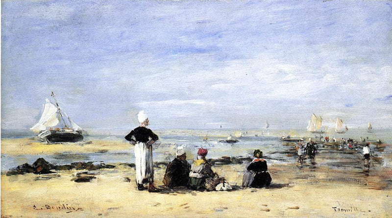Low Tide at Trouville by Eugene Boudin — Oil Painting Reproduction