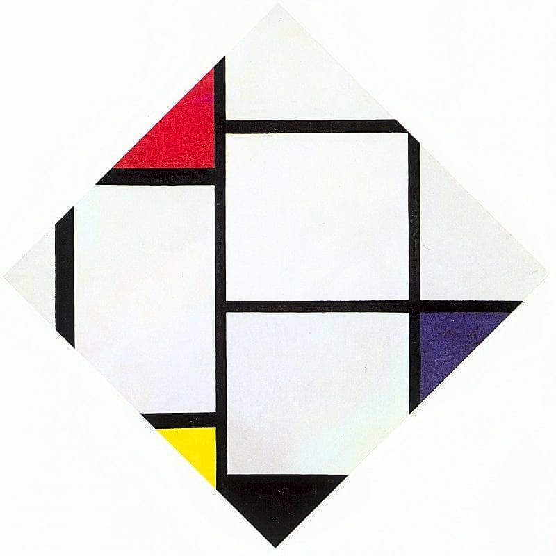 Lozenge Composition with Red, Gray, Blue, Yellow, and Black by Piet Mondrian — Oil Painting Reproduction