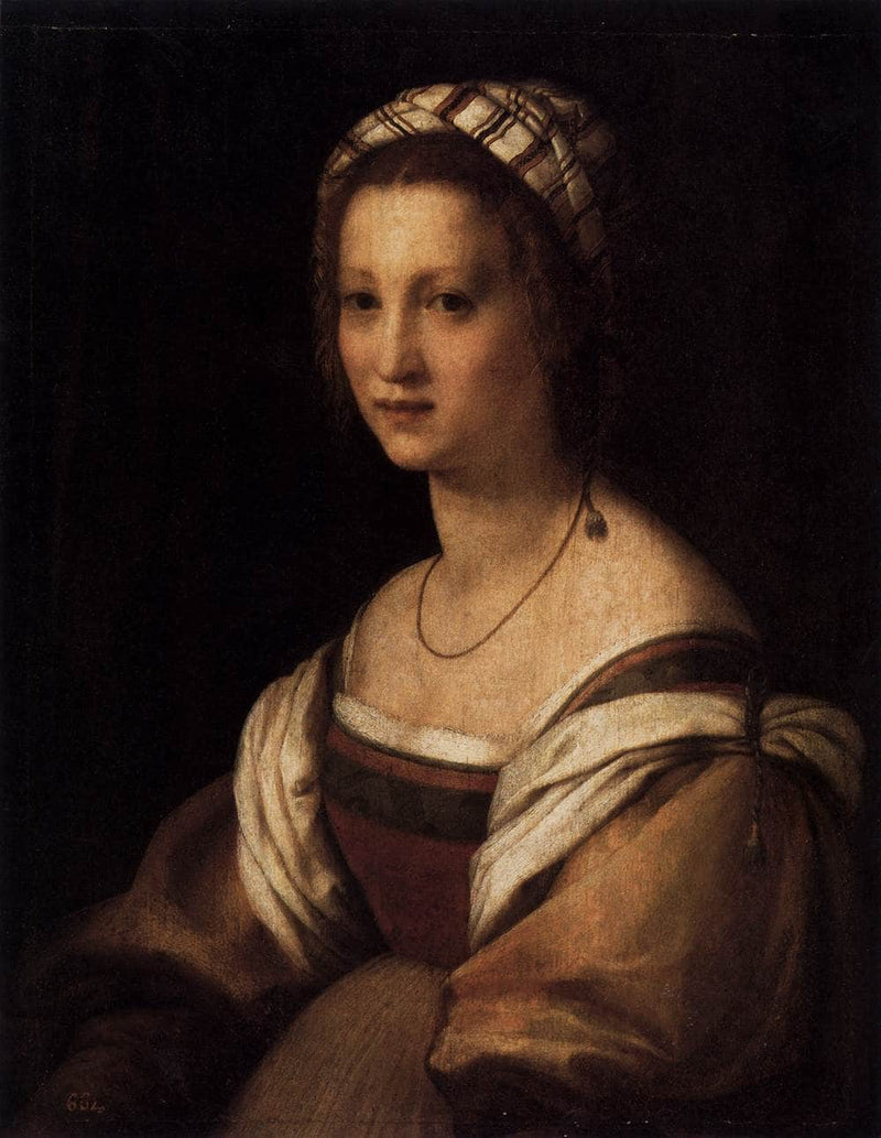 Lucrezia di Baccio del Fede, the Artist's Wife by Andrea del Sarto — Oil Painting Reproduction