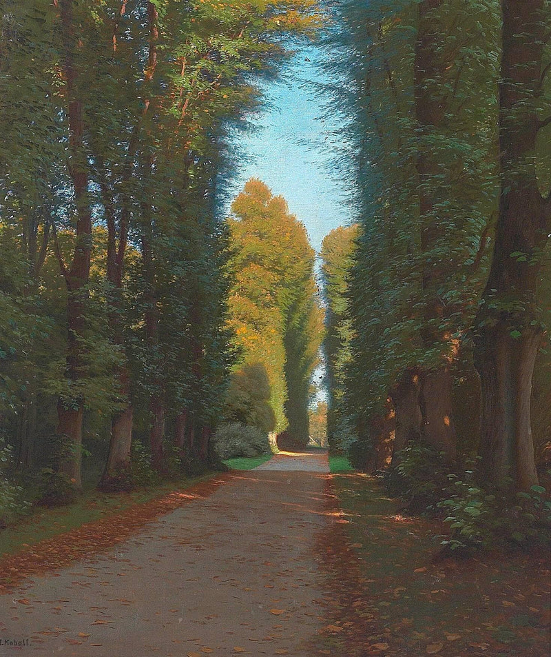 Landscape with an avenue by Ludvig Kabell — Oil Painting Reproduction