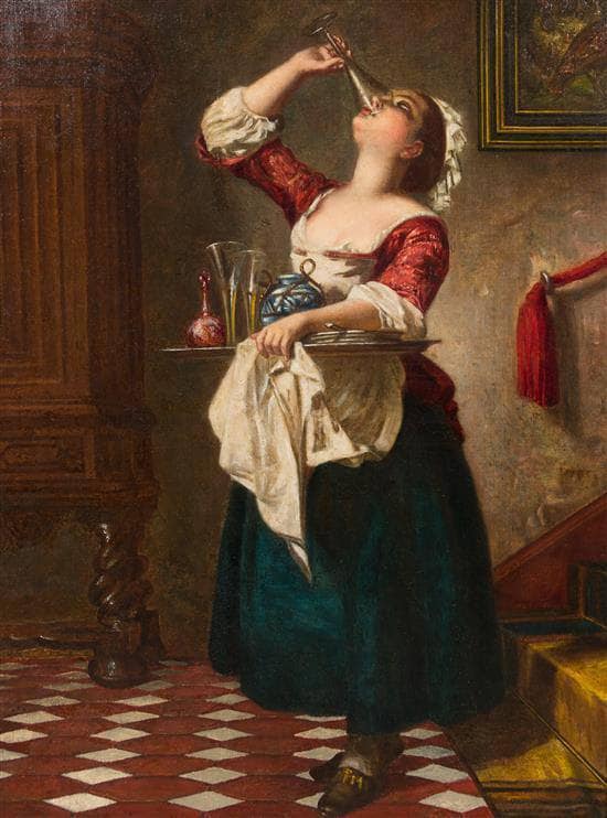 A naughty naid by Ludwig Knaus — Oil Painting Reproduction