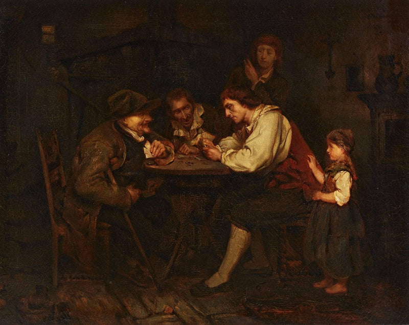 The players by Ludwig Knaus — Oil Painting Reproduction