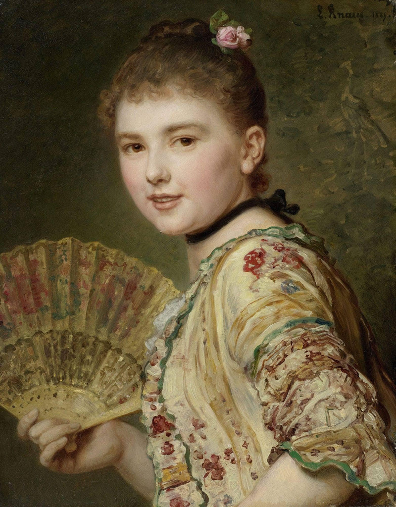 The coquette by Ludwig Knaus — Oil Painting Reproduction