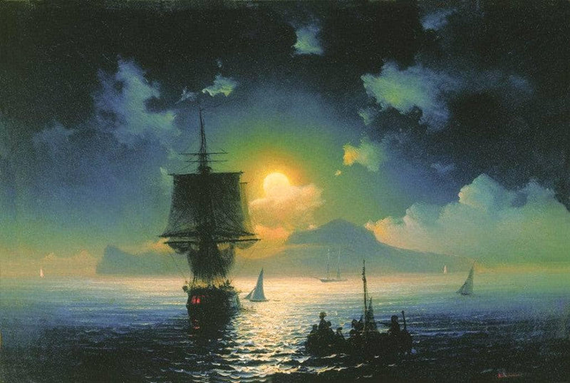 Lunar night on Capri by Ivan Aivazovsky — Oil Painting Reproduction