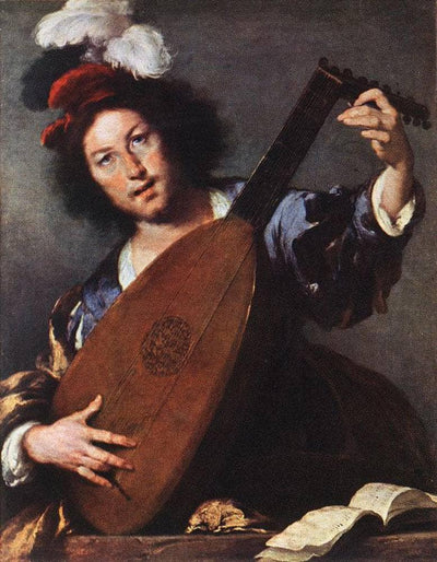 Lute Player in dining room