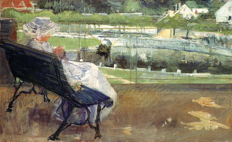 Lydia Sitting on a Porch, Crocheting by Mary Cassatt — Oil Painting Reproduction