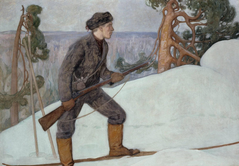 Lynx Hunter by Pekka Halonen — Oil Painting Reproduction